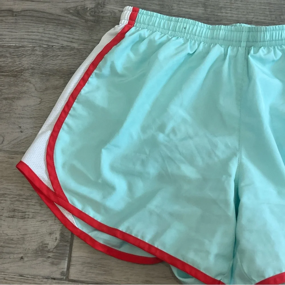 Nike Juniors Dri Fit Mint‎ Green & Red Trim Lined Pocket Short 455912-371 Sz XL